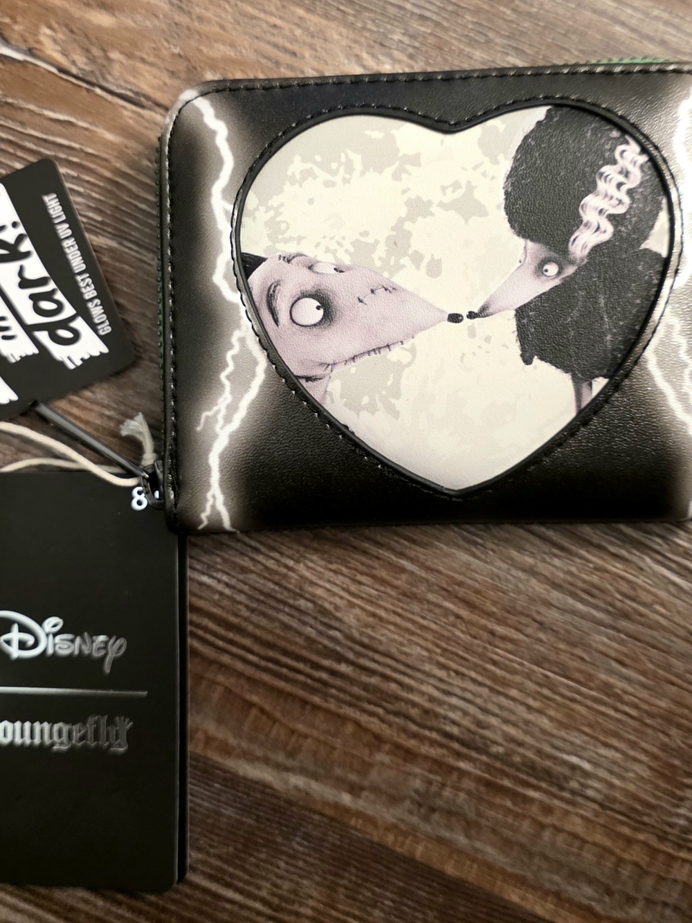 Disney Frankenweenie Black And Green Glow In The Dark Wallet